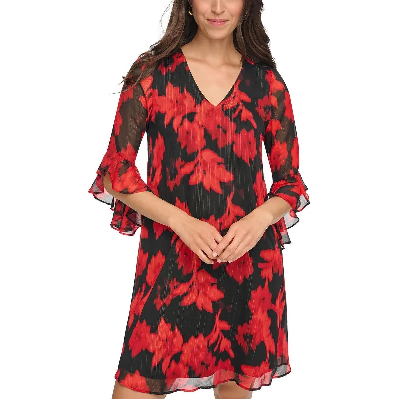 Women's High-Fashion Clothes Mother's Day Special Womens Floral Print Above Knee Shift Dress