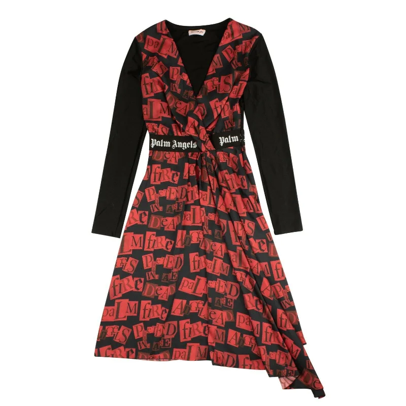 Women's Trendy Garments Save on Classic Elegant Styles Red Ransom Print Red Midi Dress