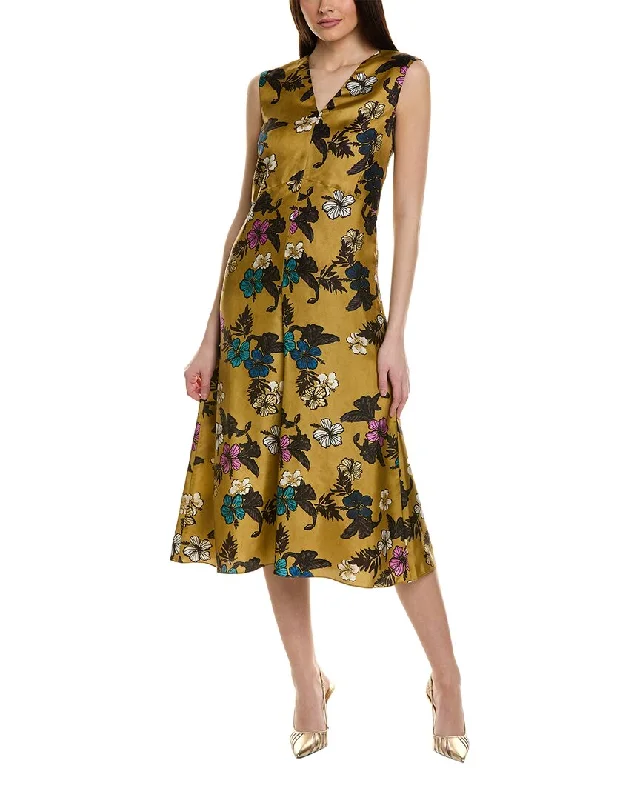 Affordable Luxury Women's Apparel Feminine Soft - Hued Look S Max Mara Cuore Silk Midi Dress