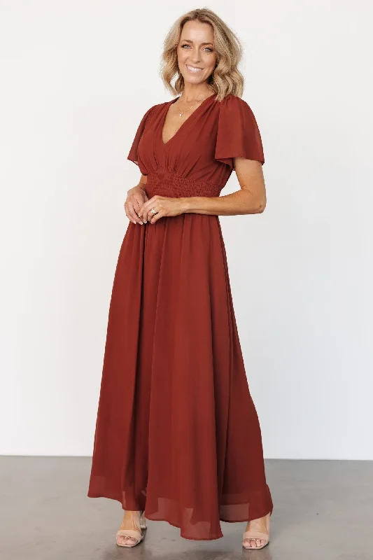 Comfortable Lounge Clothing Feminine Charm Birdie Maxi Dress | Cinnamon