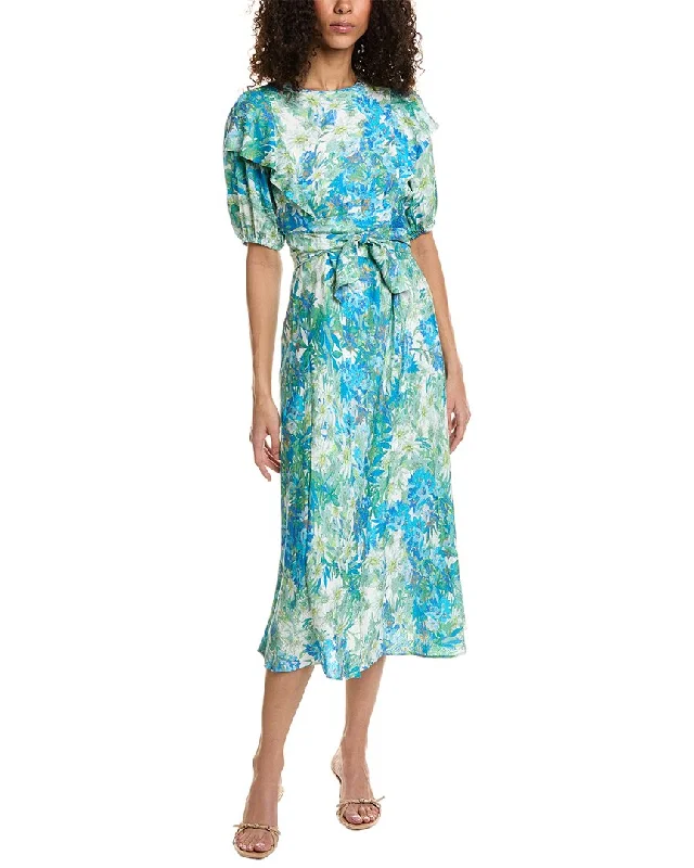 Women's Holiday Clothes Early Access to Art Deco Styles Sale Ted Baker Puff Sleeve Midi Dress