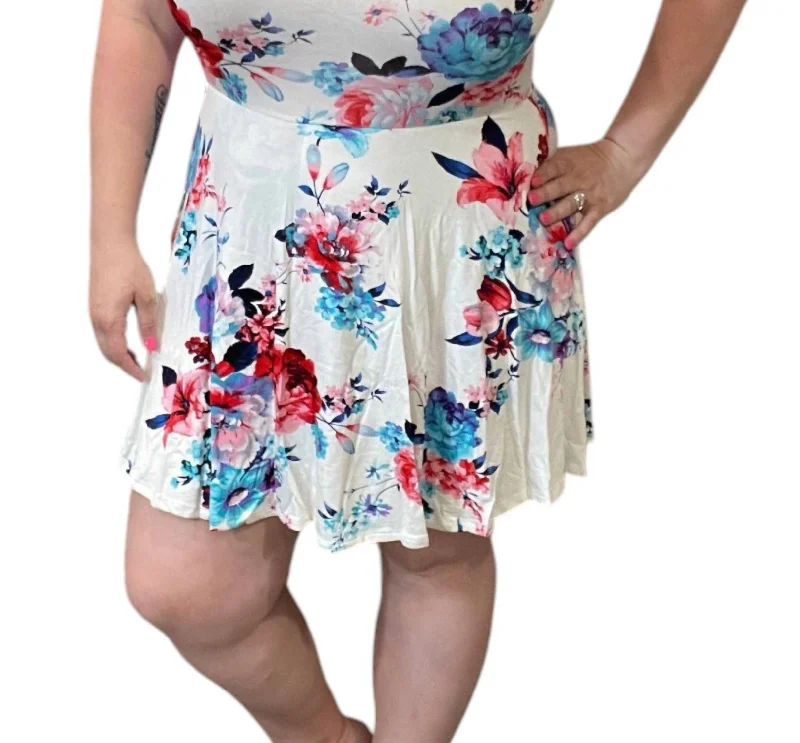 Women's Plus-Size Apparel Romantic Date - Night Ensemble Floral With Short Dress In White