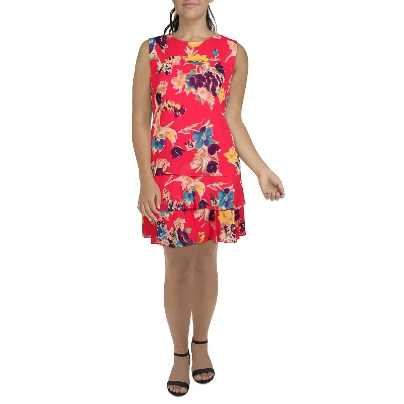 Women's Weekend Outfit Bold Patterns Georgette Womens Floral Short Mini Dress