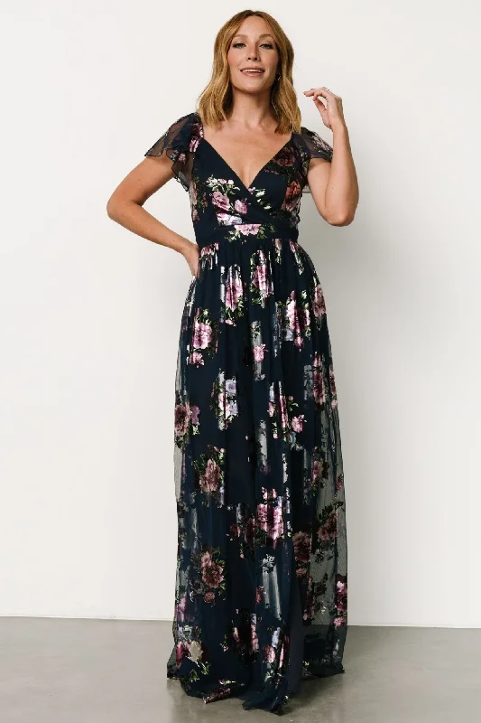 Elegant Clothing For Women Modern Romance Devany Maxi Dress | Navy Multi