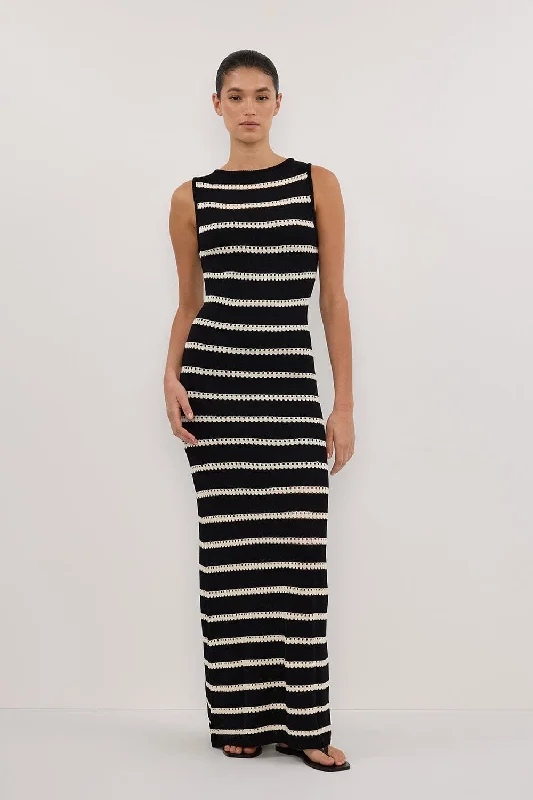 Women's Casual Wear Clothing Everyday Glamour SAM STRIPE BOAT NECK MAXI DRESS