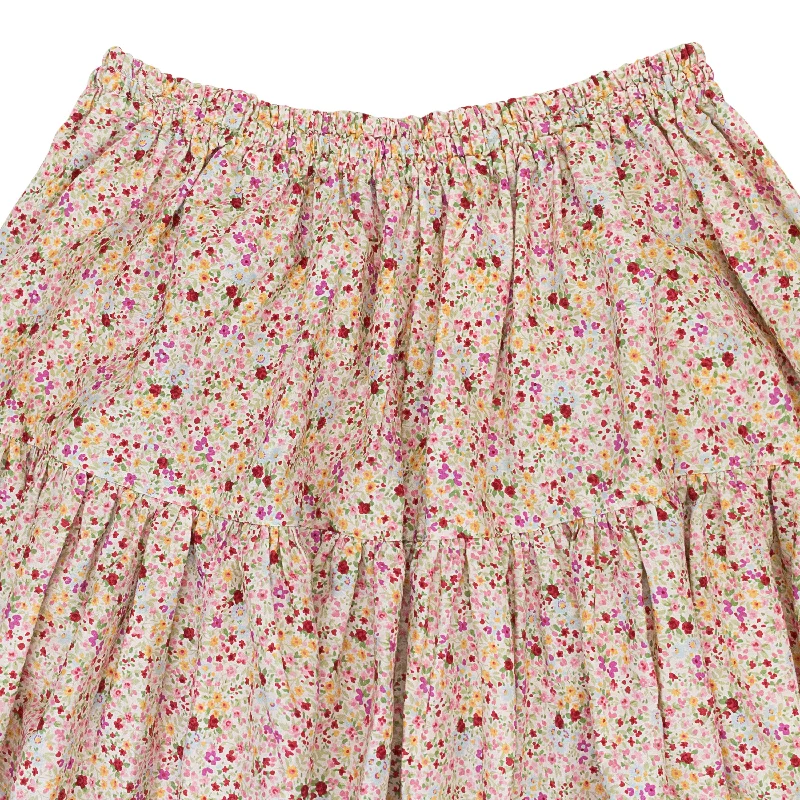 Affordable Women's Clothing Flowy Fabric AMY PINK FLORAL SKIRT