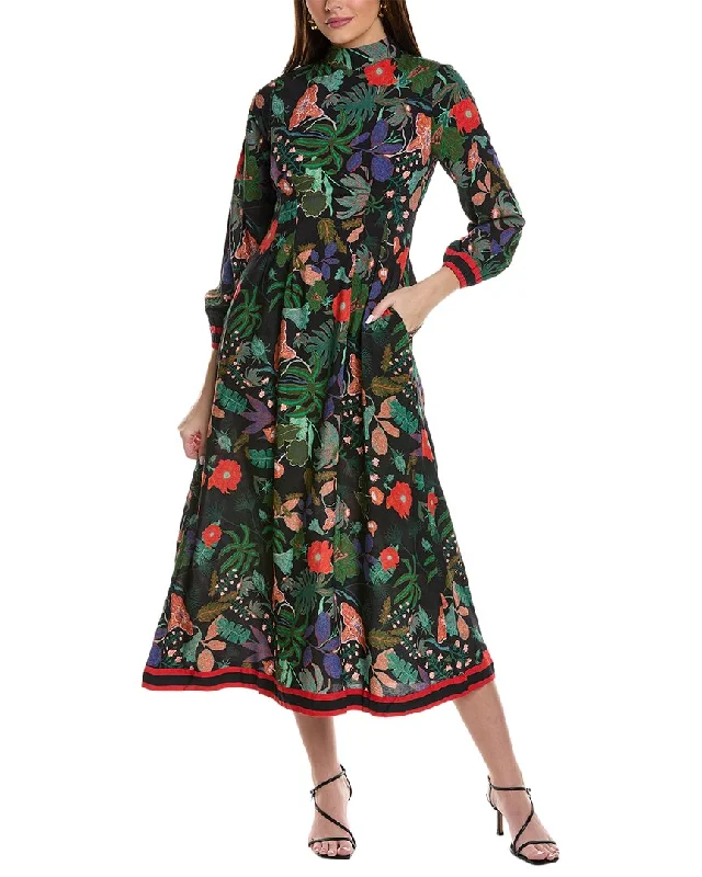 Timeless Women's Apparel Tropical Island - Inspired Attire Garrie B Turtleneck Floral Maxi Dress