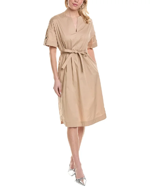 Women's Functional Outfit For Outdoor Activities Everyday Glamour Peserico womens  Midi Dress, 46, Beige