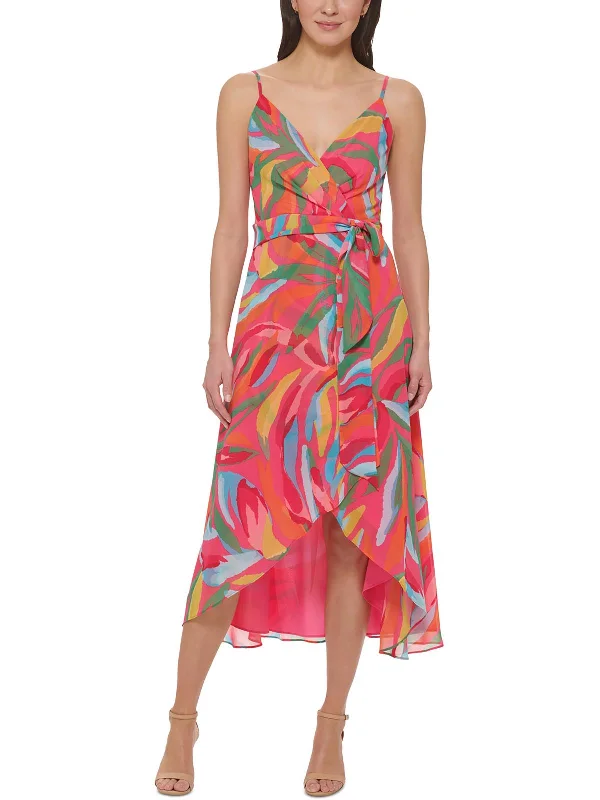 Women's Formal Event Outfit Elevated Style Womens Printed Chiffon Midi Dress