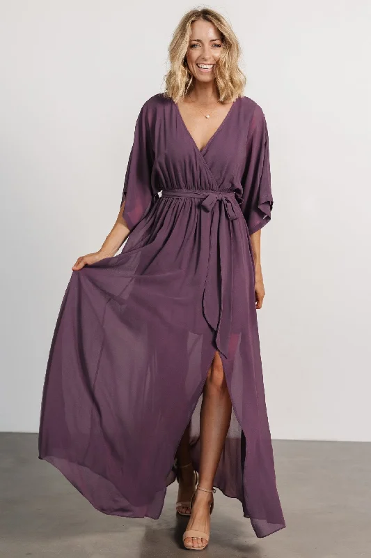 Women's Outerwear Apparel Clearance Event Kia Kimono Maxi Dress | Vintage Plum