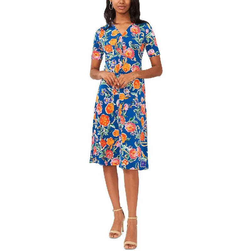 Stylish Clothes For Women Early Access to Art Deco Styles Sale Petites Womens Twist Front Floral Print Midi Dress