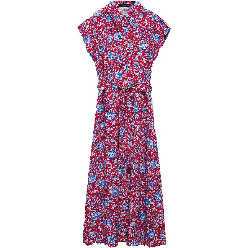 Women's Luxury Garments Mid - Week Surprise Womens Shirtdress Floral Print