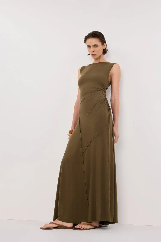 Comfortable Women's Clothing Celebrate with Big Savings HADLEY OLIVE SLEEVELESS KNIT MAXI DRESS - PRE ORDER