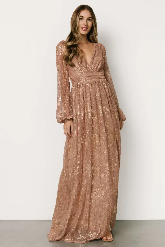 Women's Activewear Attire Soft Textures Charlene Maxi Dress | Rose Gold