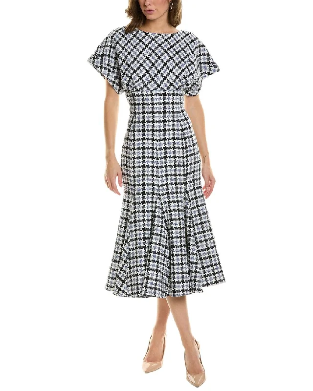 Women's Clothing For Work Fashion-Forward Style Carolina Herrera Fitted Wool-Blend Midi Dress