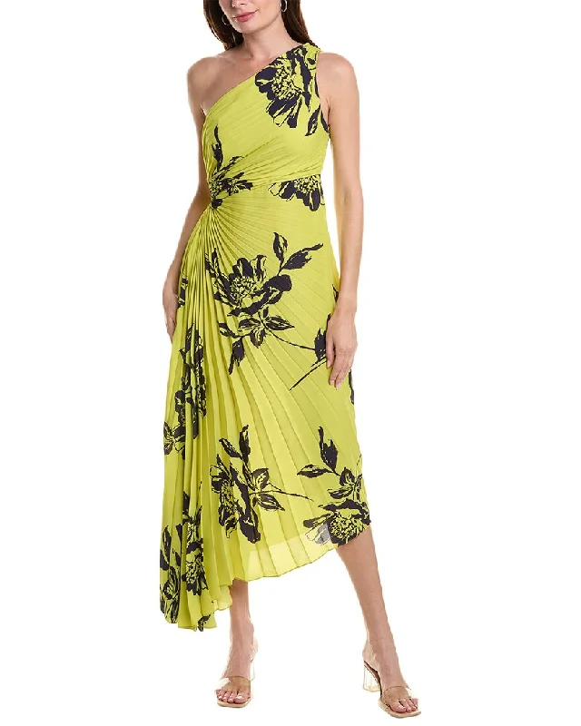 Women's Night-Out Outfit Fashion-Forward Style Nicole Miller One-Shoulder Midi Dress