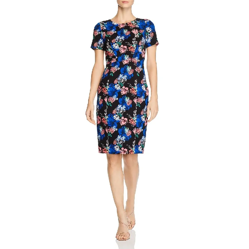 Affordable Women's Outfit Celebrate with Big Savings Jodee Womens Floral Print Short Sleeves Sheath Dress