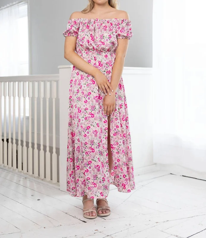 Sustainable Fashion Clothing For Women Huge Savings on Parisian Styles Mila Floral Maxi Dress In Pink