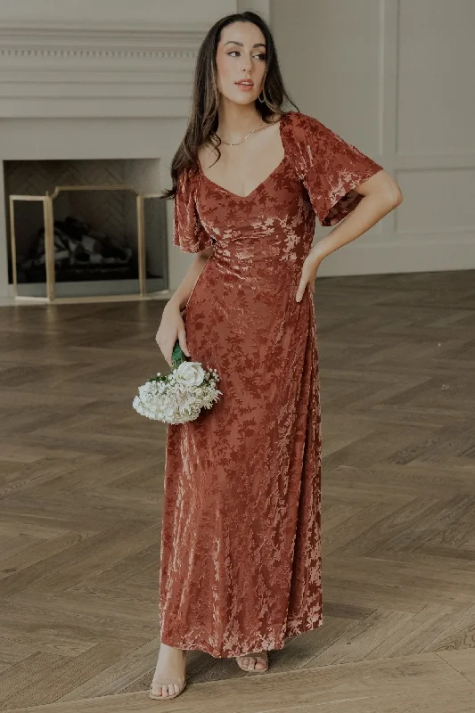 Women's Garments Fashion-Forward Style Everley Velvet Maxi Dress | Cinnamon