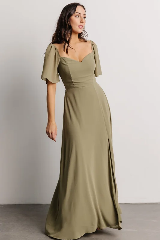 Stylish Women's Garments Feminine Flow Sierra Sweetheart Maxi Dress | Dusty Olive