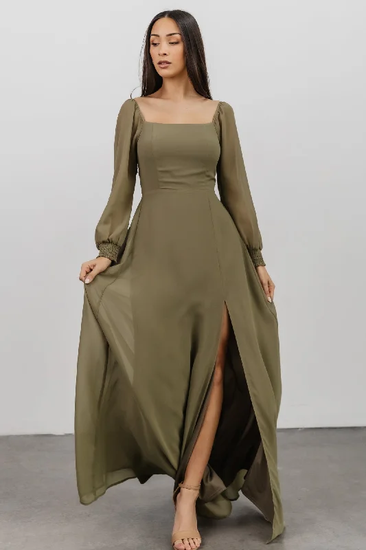 Women's Trendy Clothing Luxe Layering Giselle Maxi Dress | Dusty Olive