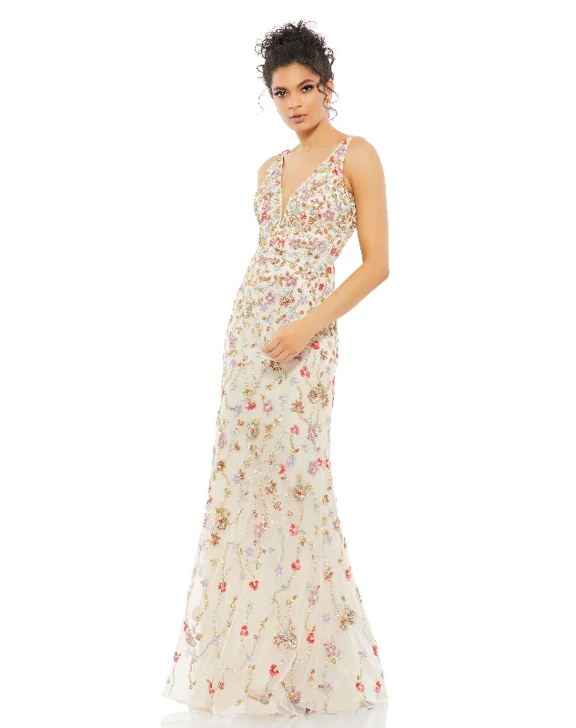 Women's Clothes Now on Sale for Chic Urban Styles Floral Bead Embellished Gown