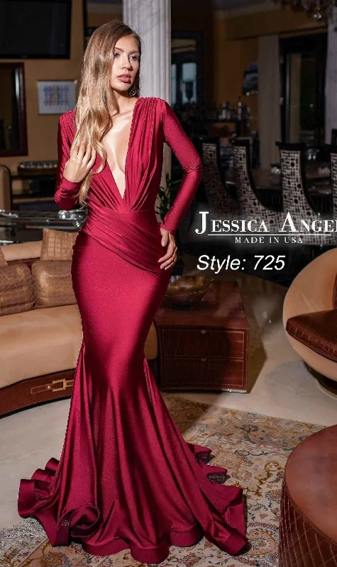 Women's Clothing For Holiday Travel Flash Deals Long Sleeve Long Formal Dress: Jessica Angel 725