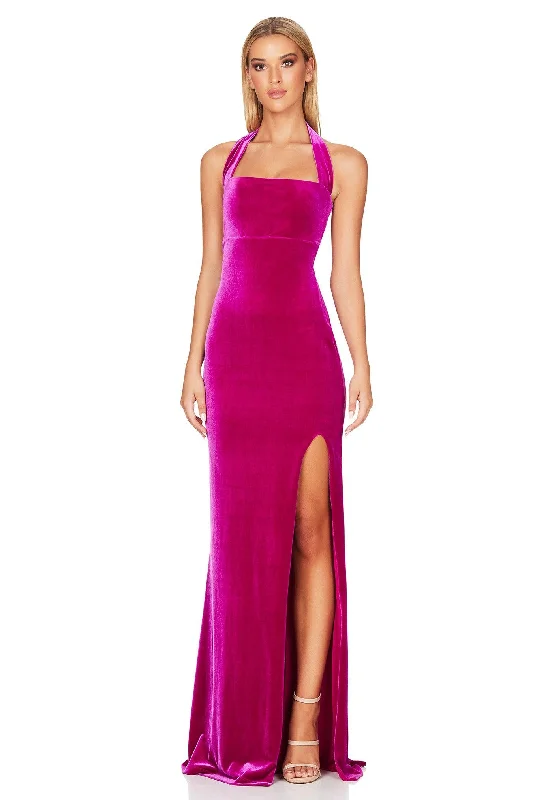 Women's Contemporary Clothing Alluring Design Nookie Vera Velvet Gown - Fuchsia