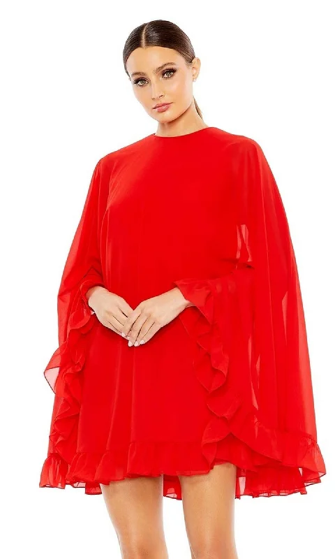 Casual Outfit For Women Modern Romance Long Sleeve Short Red Dress 554071 by Mac Duggal