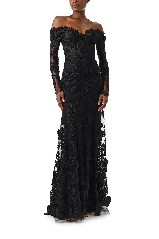 Elegant Clothing For Women Chic Allure Off-The-Shoulder Lace Trumpet Gown