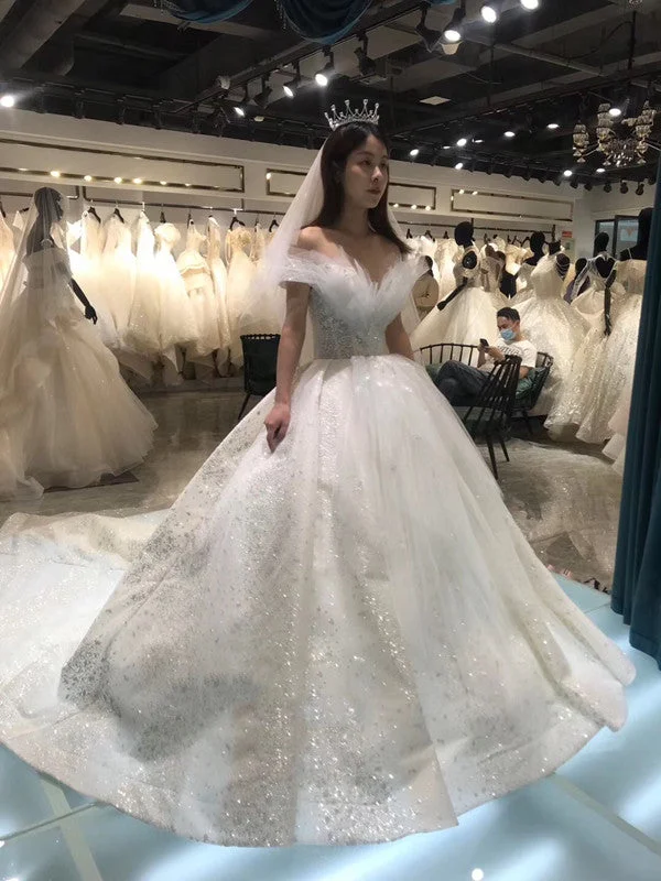 Charming Women's Garments Weekend Special 2020 Modest Design Wedding Dresses, Shiny Wedding Dresses, 2020 Bridal Gowns