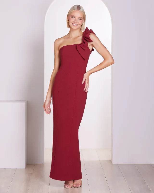 Women's Classic Attire Casual Weekend Relaxed Style Eva One Shoulder Gown