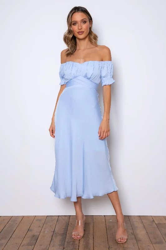 Timeless Women's Apparel Luxury Comfort Samantha Dress - Sky Blue