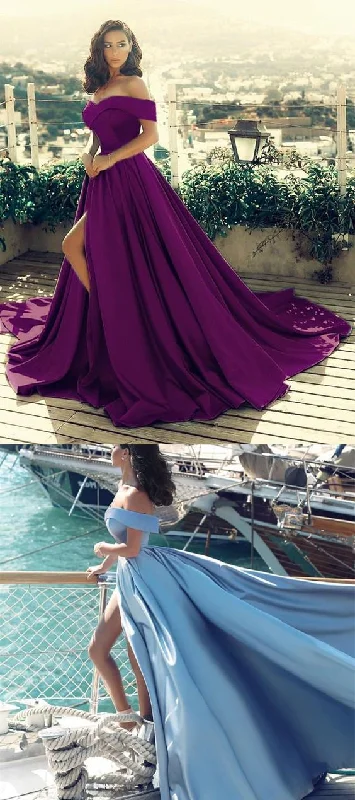 Women's Athletic Garments Vintage Retro Party Wear Purple Prom Long Dresses ,Satin Evening Gown,Sexy Prom Dress 2021    cg19725