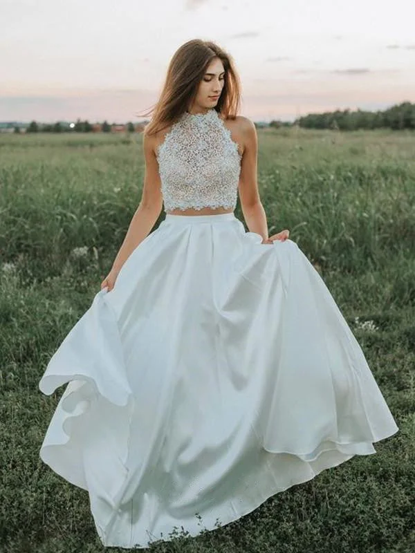 Modern Women's Apparel Great Prices on Feminine Styles Two Pieces Lace Wedding Dresses, A-line 2020 Wedding Dresses