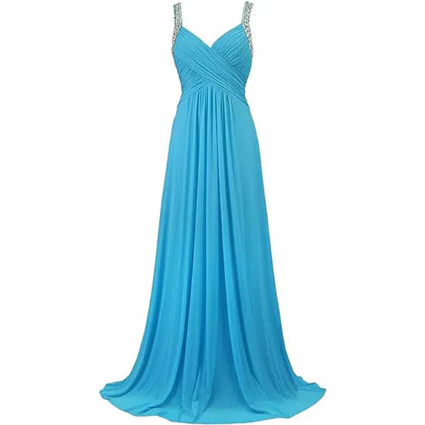 Women's Clothes For Work Mid - Week Surprise Beaded Prom Dress Long Chiffon Bridesmaid Dresses