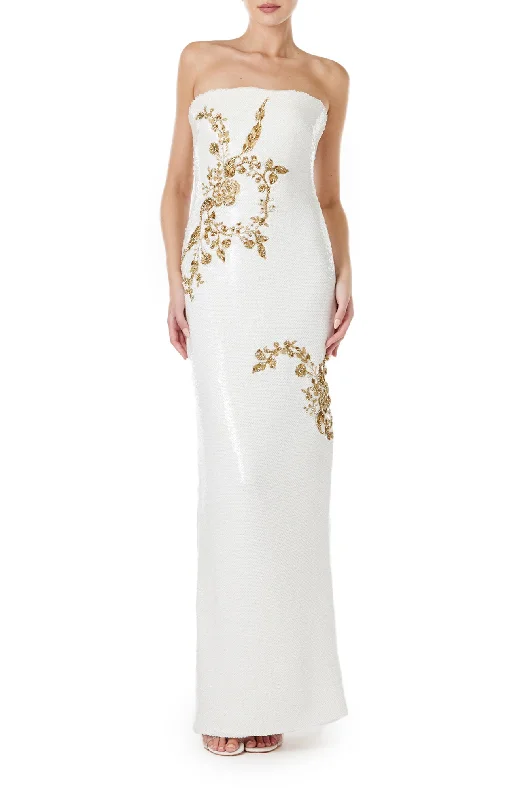 Women's Party Clothes Limited - Edition Drops Embroidered Sequin Column Gown