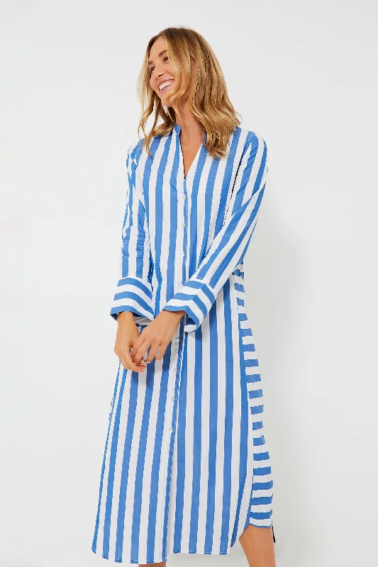 Women's Wedding Apparel Y2K Nostalgic Fashion Look Aegean Stripe Jude Shirt Dress