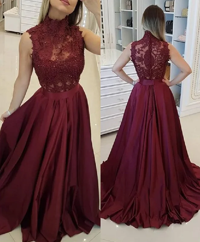 Women's Comfortable Garments Flowy Fabric Women Lace Prom Dresses Long Appliques Evening Gowns Formal Party Dress YPD433