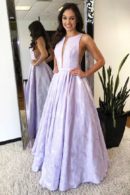 Women's Stylish Outdoor Outfit Big Savings on Rustic Countryside Styles Floor-Length Sleeveless Lilac Prom Dresses A-Line Long Evening Dresses N1521