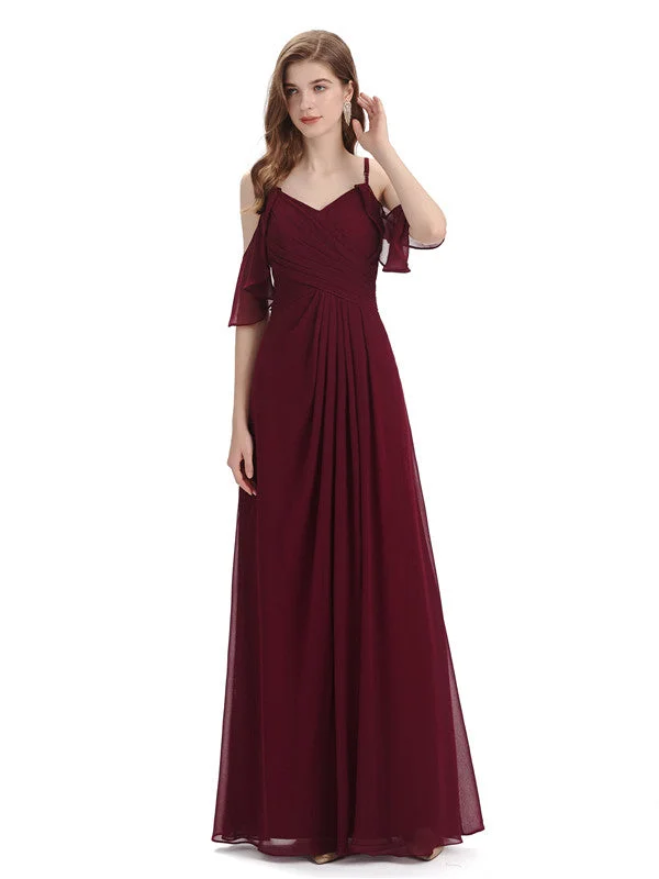 Women's Night-Out Clothes Charming Silhouette Elegant Cold Shoulder Long Maxi Bridesmaid Dresses Online