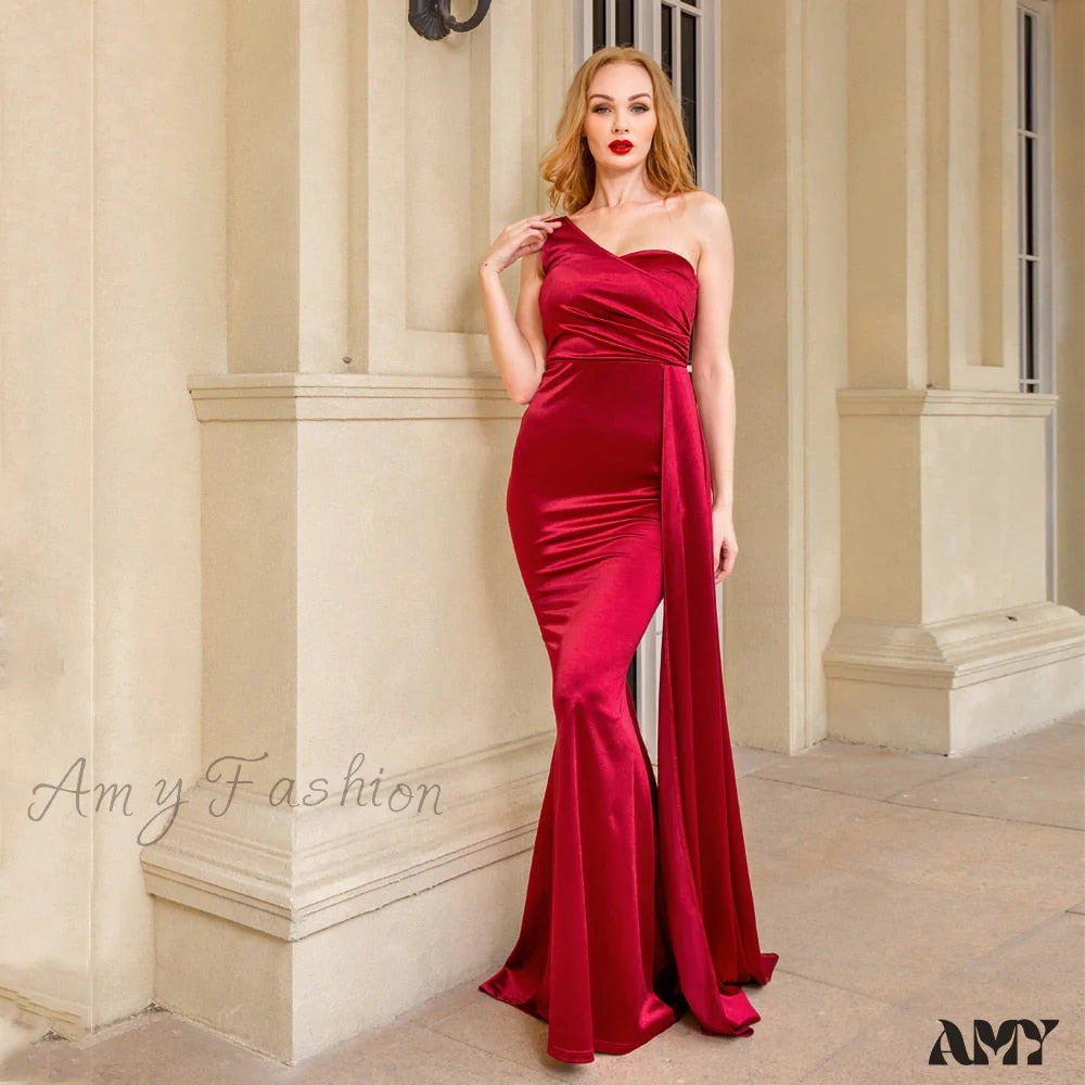 Chic Women's Garments Tropical Island - Inspired Attire Amy Fashion - Sexy Satin Maxi Evening Party Dress