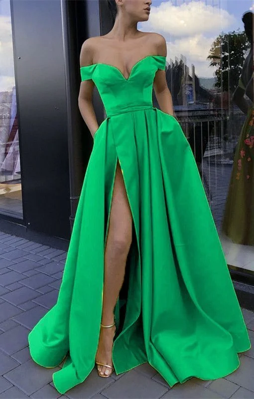 Women's Plus-Size Apparel Casual Elegance Forest green prom dress,long satin gown,long prom dress,sexy prom dresses   cg18164