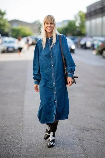 Affordable Women's Garments Mother's Day Special DENIM SHIRT DRESS PAOLA