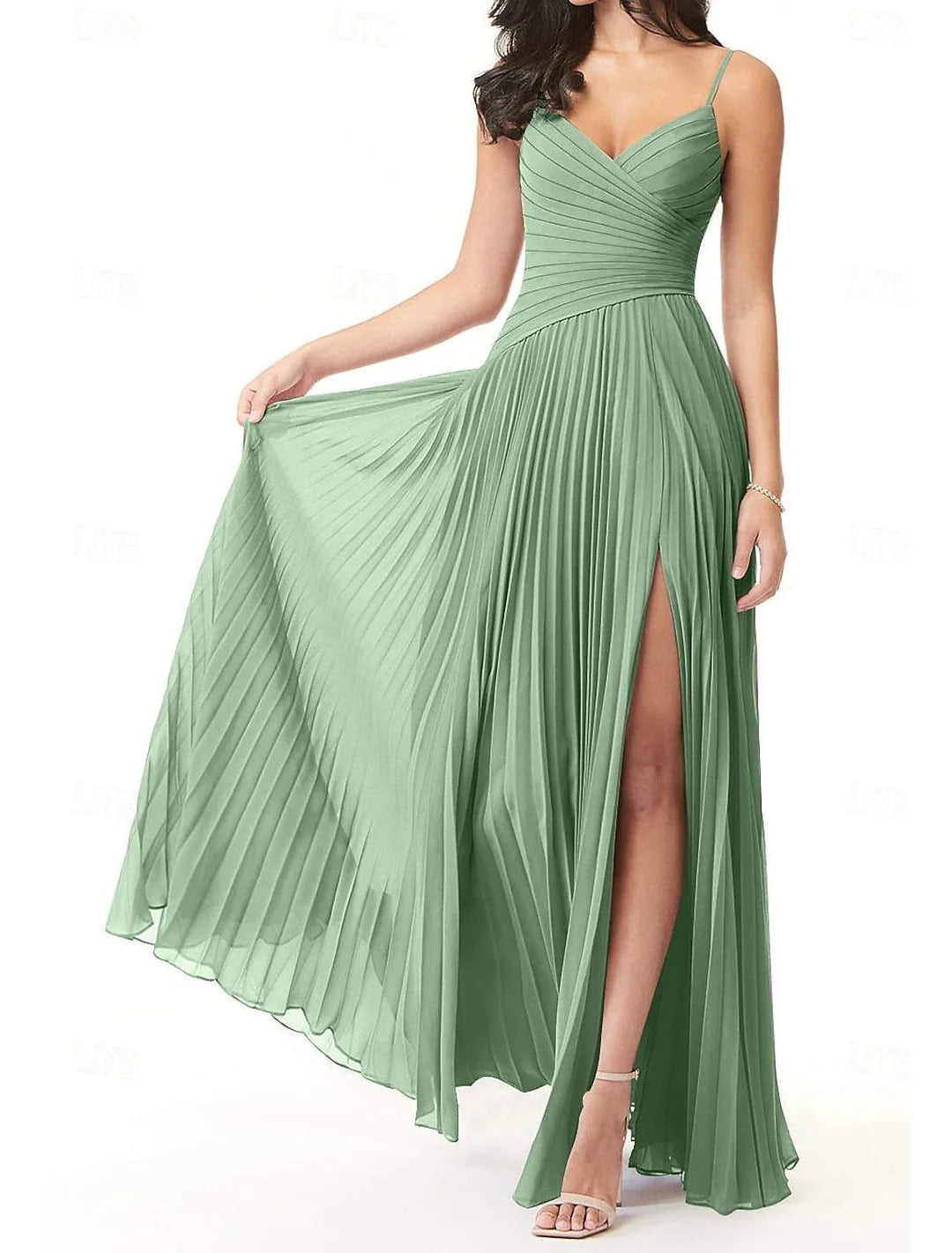 Charming Women's Garments Bold Patterns A-Line/Princess V Neck Spaghetti Straps Bridesmaid Dresses Wedding Guest Dresses