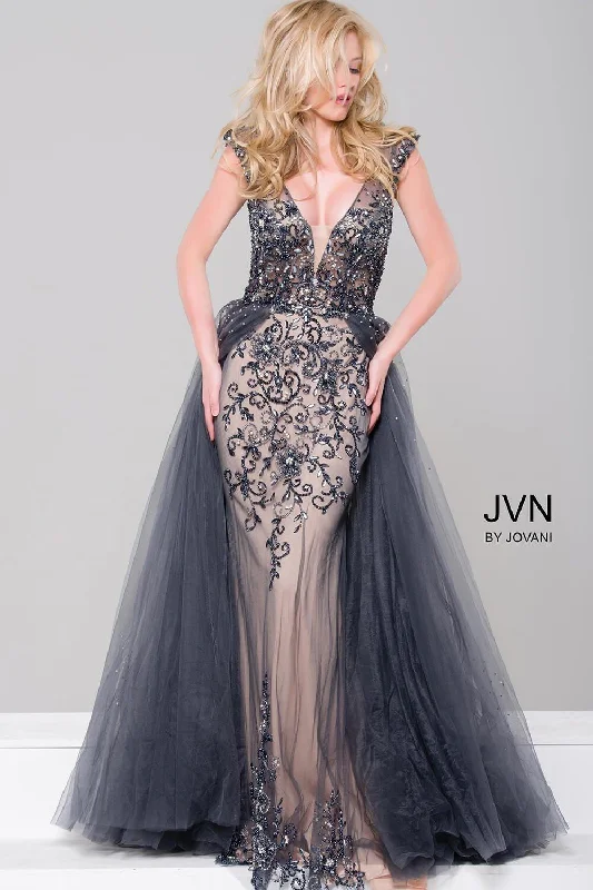 Women's Clothing And Garments Sets Chic Urban Fashion Look Jovani 46081 Long Embellished Column Prom Dress